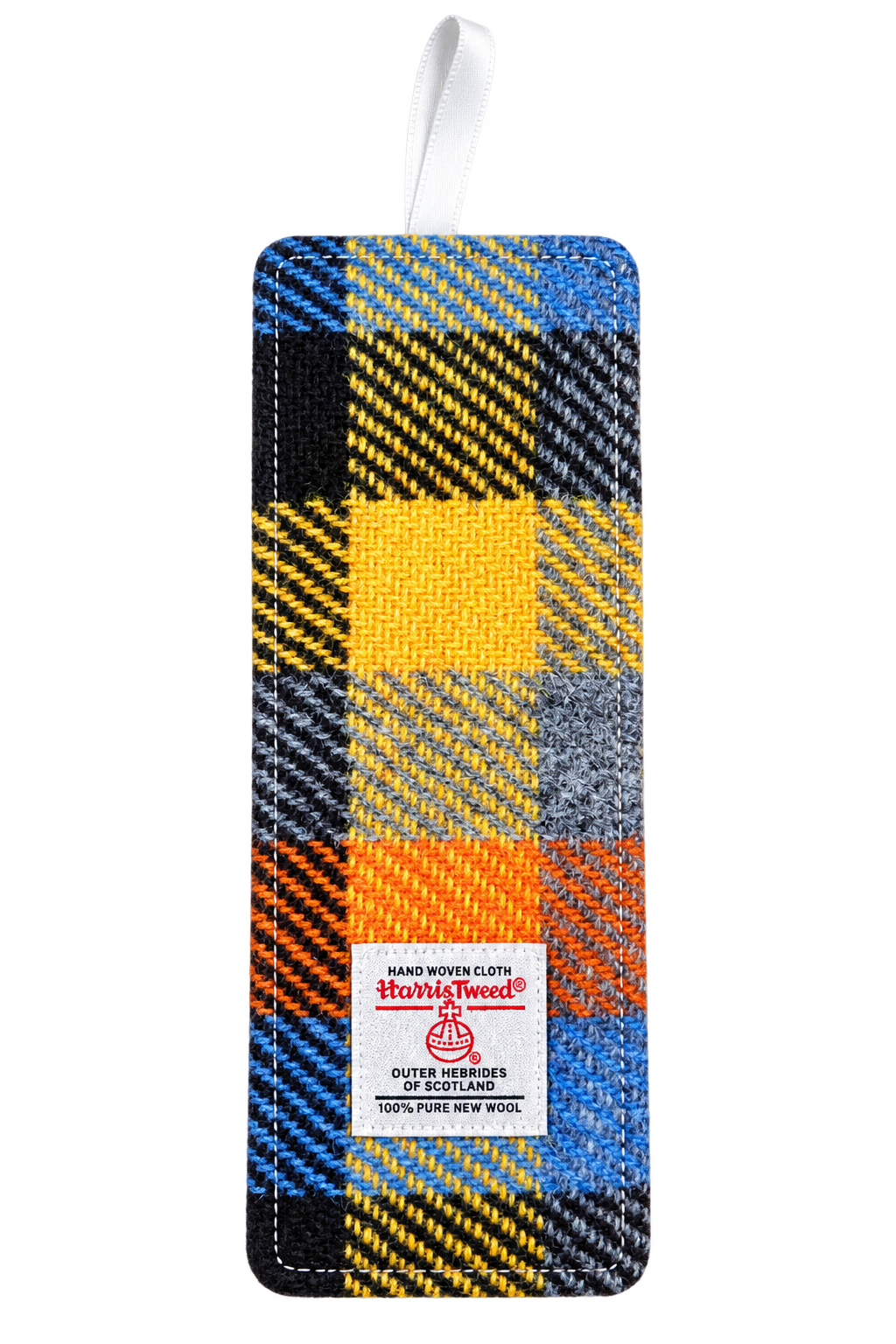 Genuine Harris Tweed & Liberty Fabric Bookmark - Yellow Orange Check