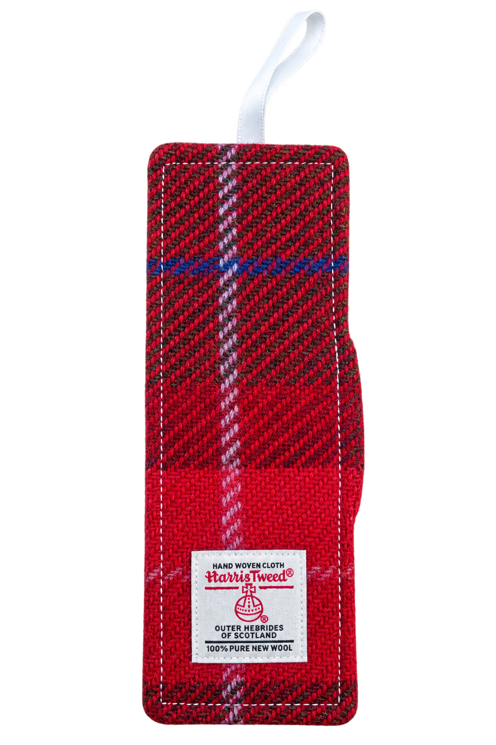 Genuine Harris Tweed & Liberty Fabric Bookmark - Deep Red Check
